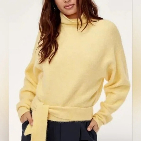 Aritzia Sweaters - Aritzia Wilfred Lorin sweater Pastel Knit Tie Waist alpaca Pullover Size XXS